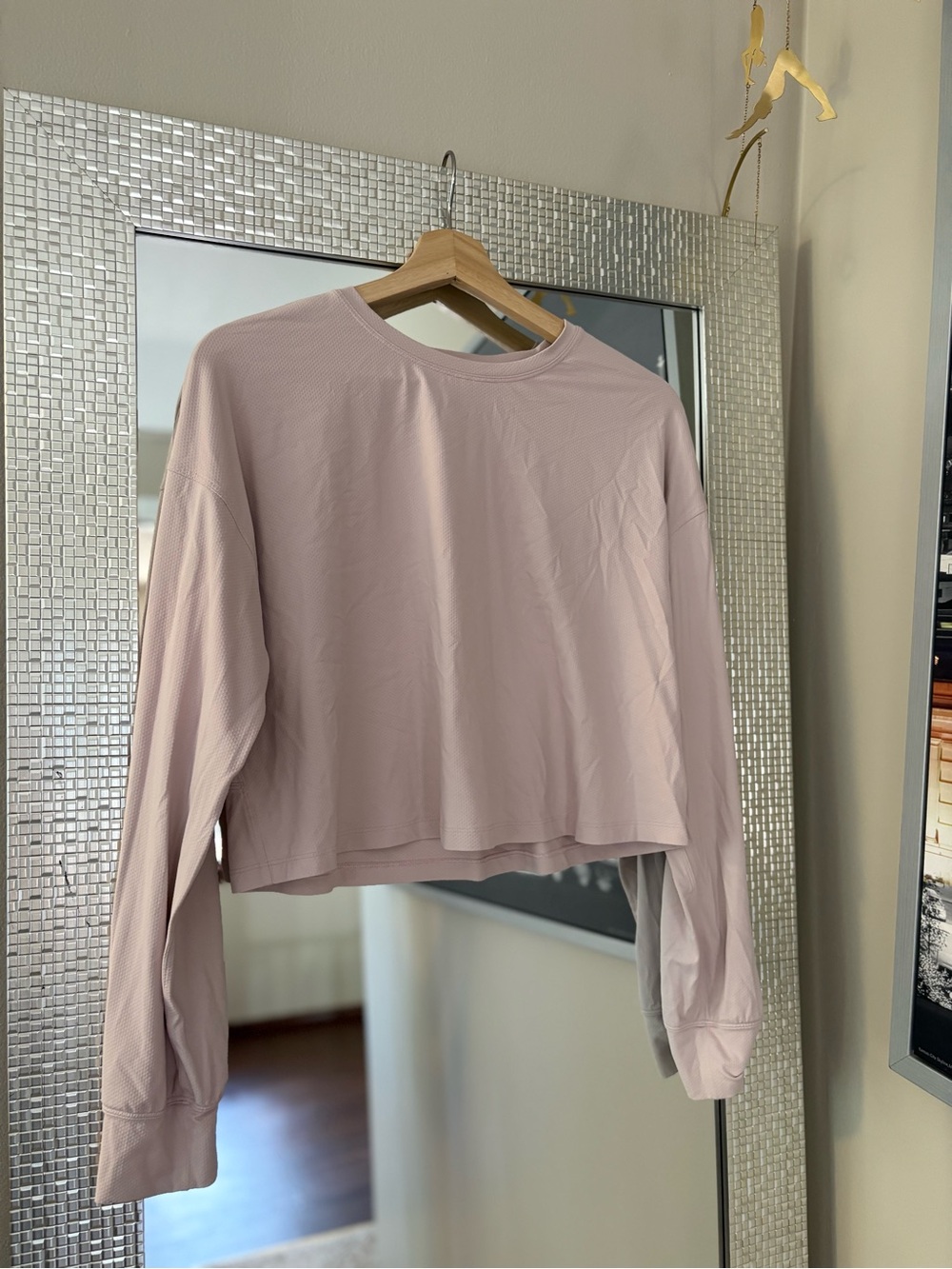 Lululemon Women's Long Sleeve Cropped Top - Light Pink